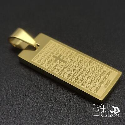 Stainless Steel Small Rectangle Lord's Prayer Pendant