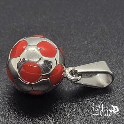 Stainless Steel Silver/Red Small Football