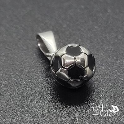 Stainless Steel Silver Football Pendant
