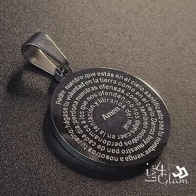 Stainless Steel Round Lord's Prayer Pendant