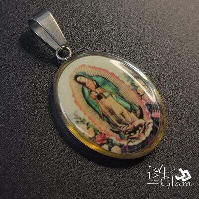 Stainless Steel Silver Mary Mother Pendant