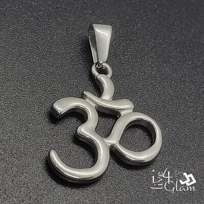 Stainless Steel Small Plain Silver Ohm Pendant