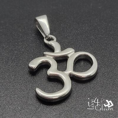 Stainless Steel Small Plain Silver Ohm Pendant