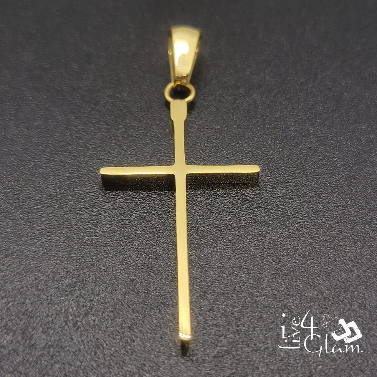 Stainless Steel Thin Gold Cross  Pendant