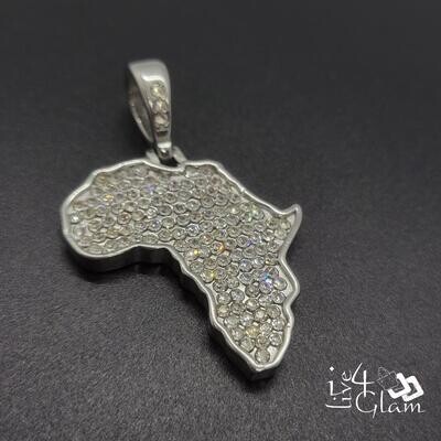 Stainless Steel Silver Bling Africa Pendant