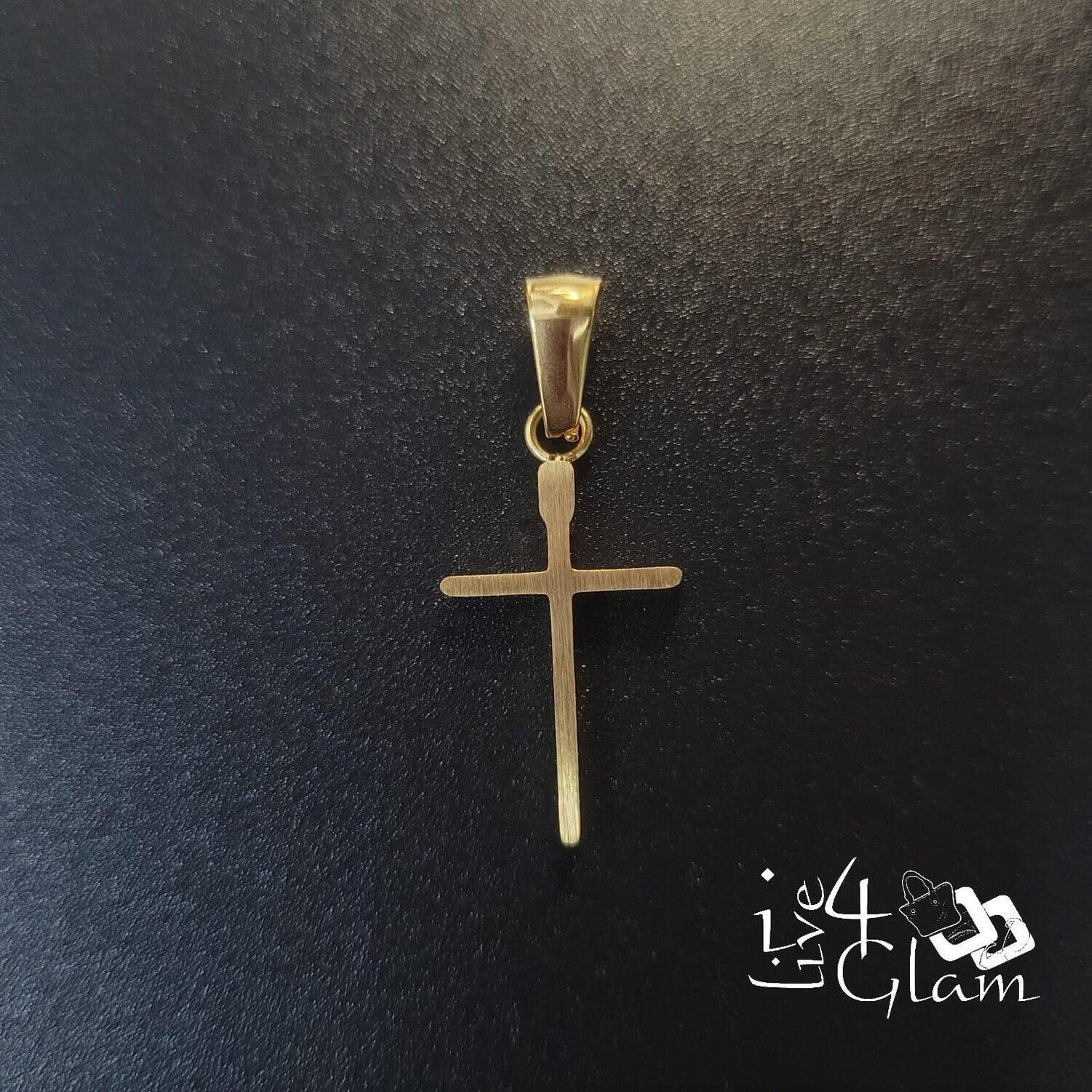 Stainless Steel Small Gold Thin Cross Pendant