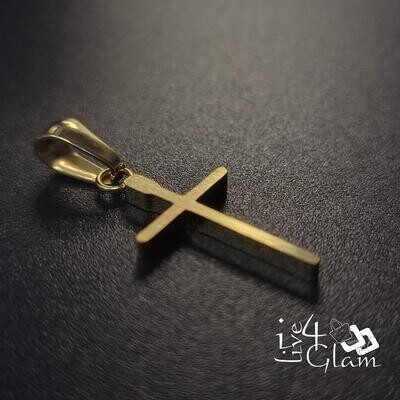 Stainless Steel Small Gold Thin Cross Pendant