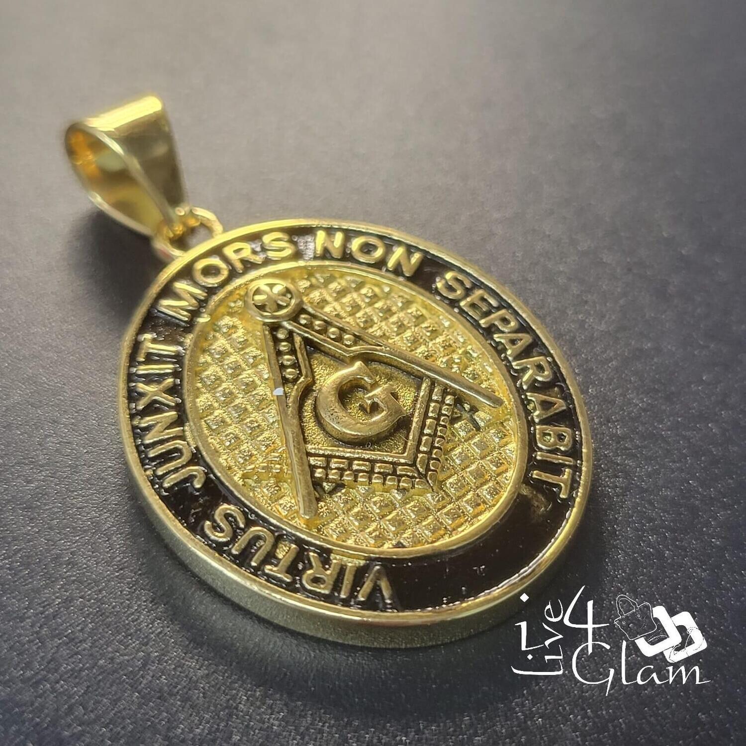 Stainless Steel Masonic Oval Pendant