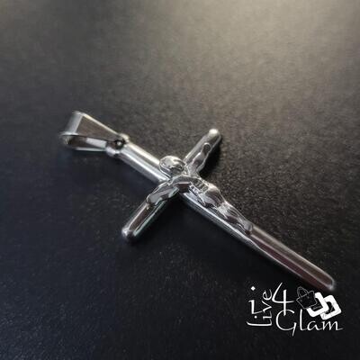 Stainless Steel Medium Silver Crucifix Pendant