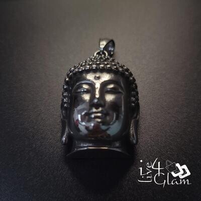 Stainless Steel Silver Buddha Head Pendant