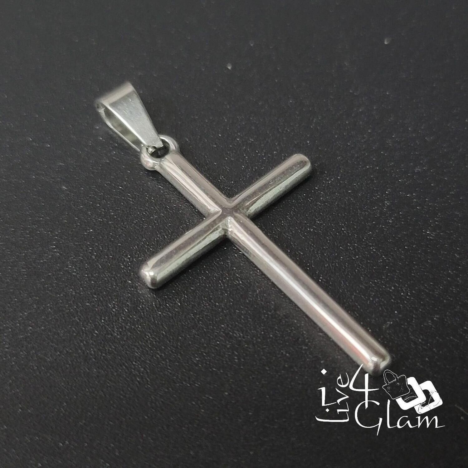 Stainless Steel Small Silver Thin Cross Pendant