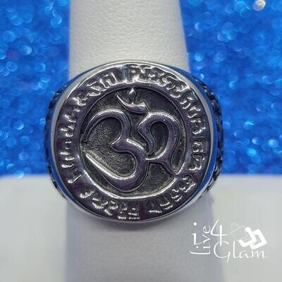 Stainless Steel Silver Ohm Ring
