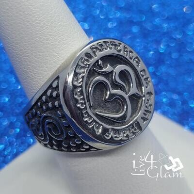 Stainless Steel Silver Ohm Ring