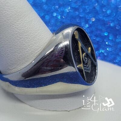 Stainless Steel Gold/Black Masonic Ring