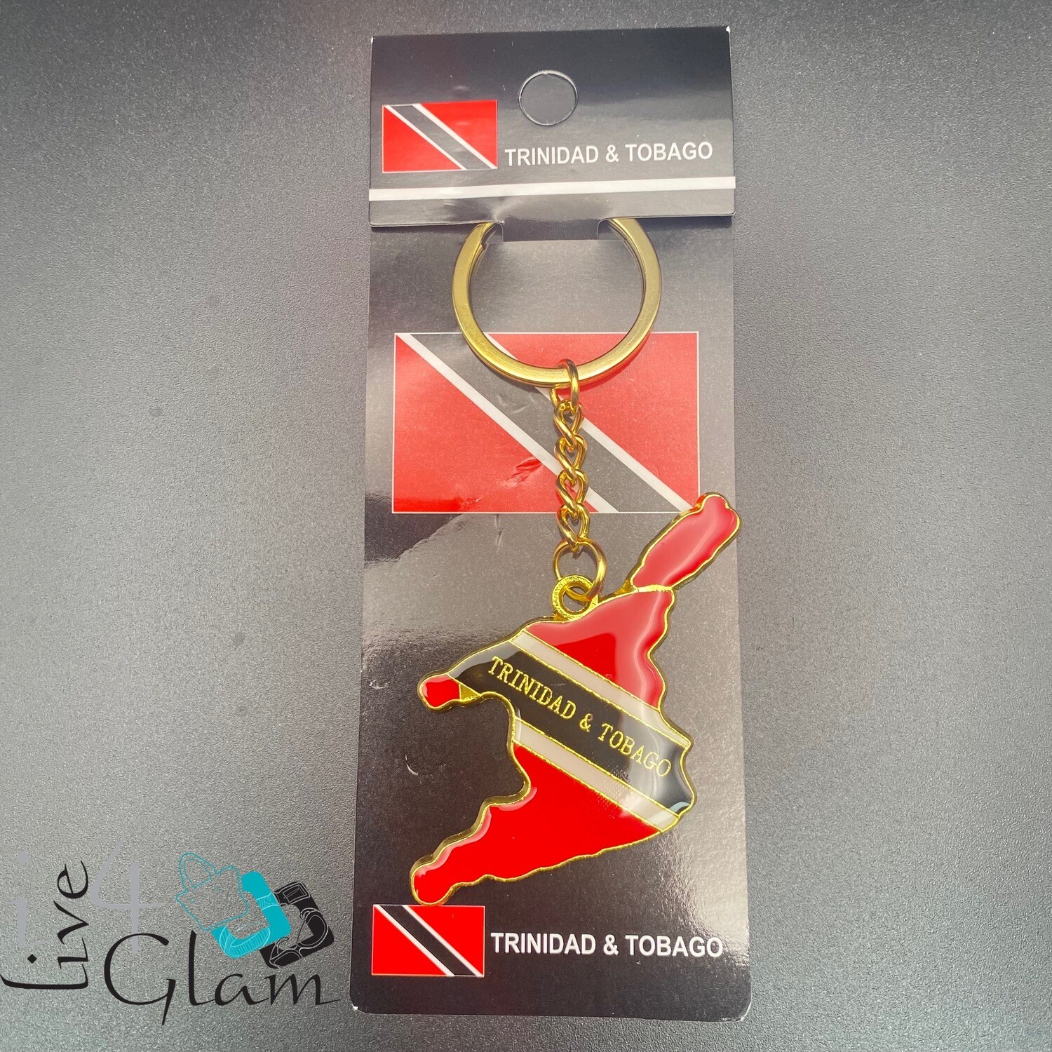 Trinidad and Tobago Gold Keychain