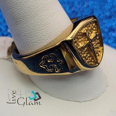 Stainless Steel Gold Dagger Ring