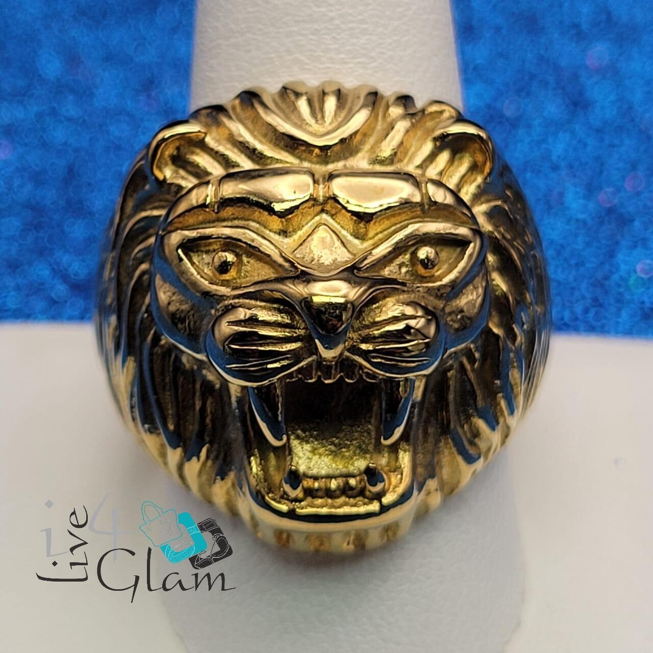 Stainless Steel Lion Gold Ring