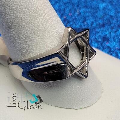 Stainless Steel Star of David Silver Size 12
