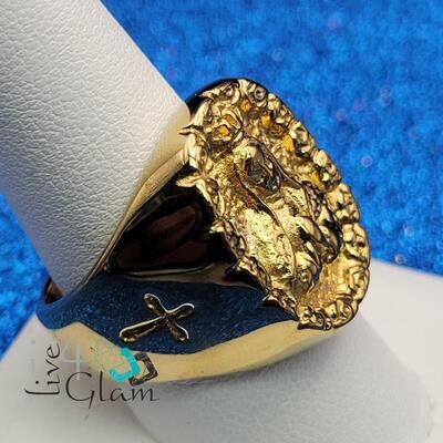 Stainless Steel Mary Gold Ring Size 10