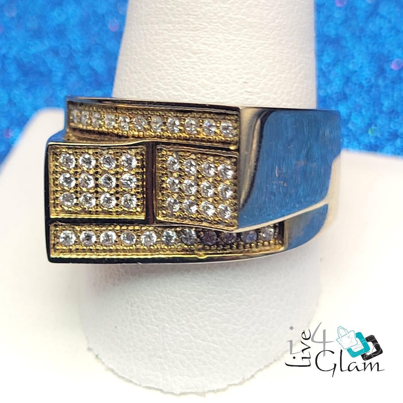 Stainless Steel Fancy Cz Ring