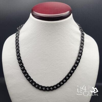 Stainless Steel Black 24&quot; Miami Cuban Chain 5mm
