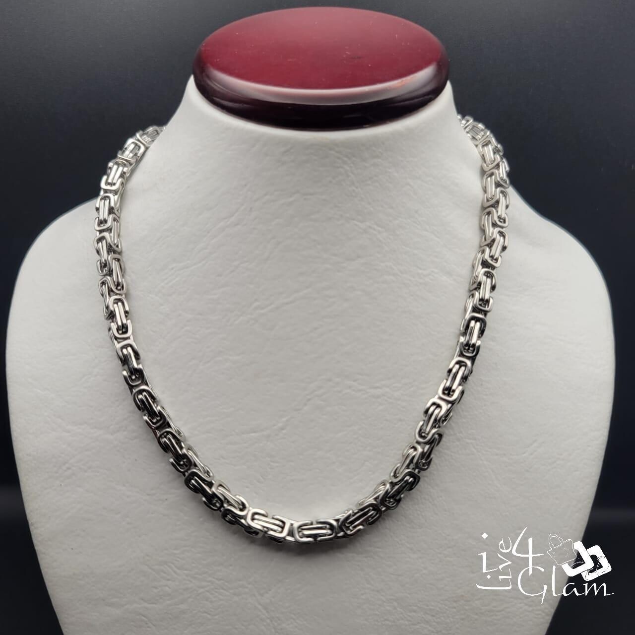 Stainless Steel Silver 24&quot; Byzantine Chain 6mm