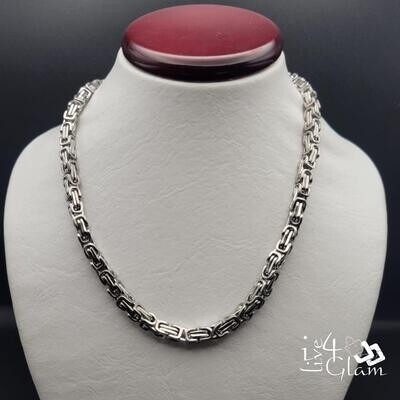 Stainless Steel Silver 24&quot; Byzantine Chain 6mm