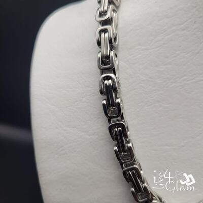 Stainless Steel Silver 24" Byzantine Chain 6mm