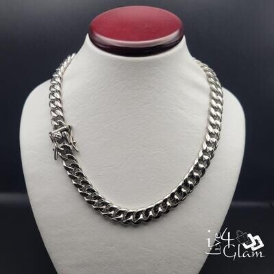 Stainless Steel 24&quot; Silver Miami Cuban Link Chain w/ Clasp