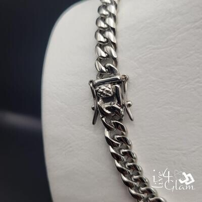 Stainless Steel 24" Silver Miami Cuban Link Chain w/ Clasp