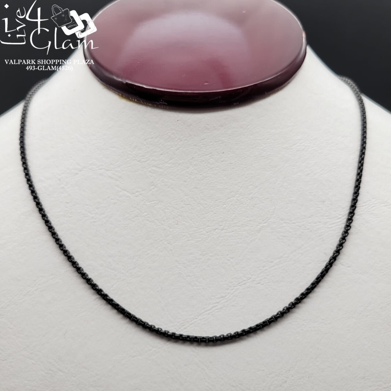Stainless Steel 24&quot; Black Mirror Link Chain 3mm