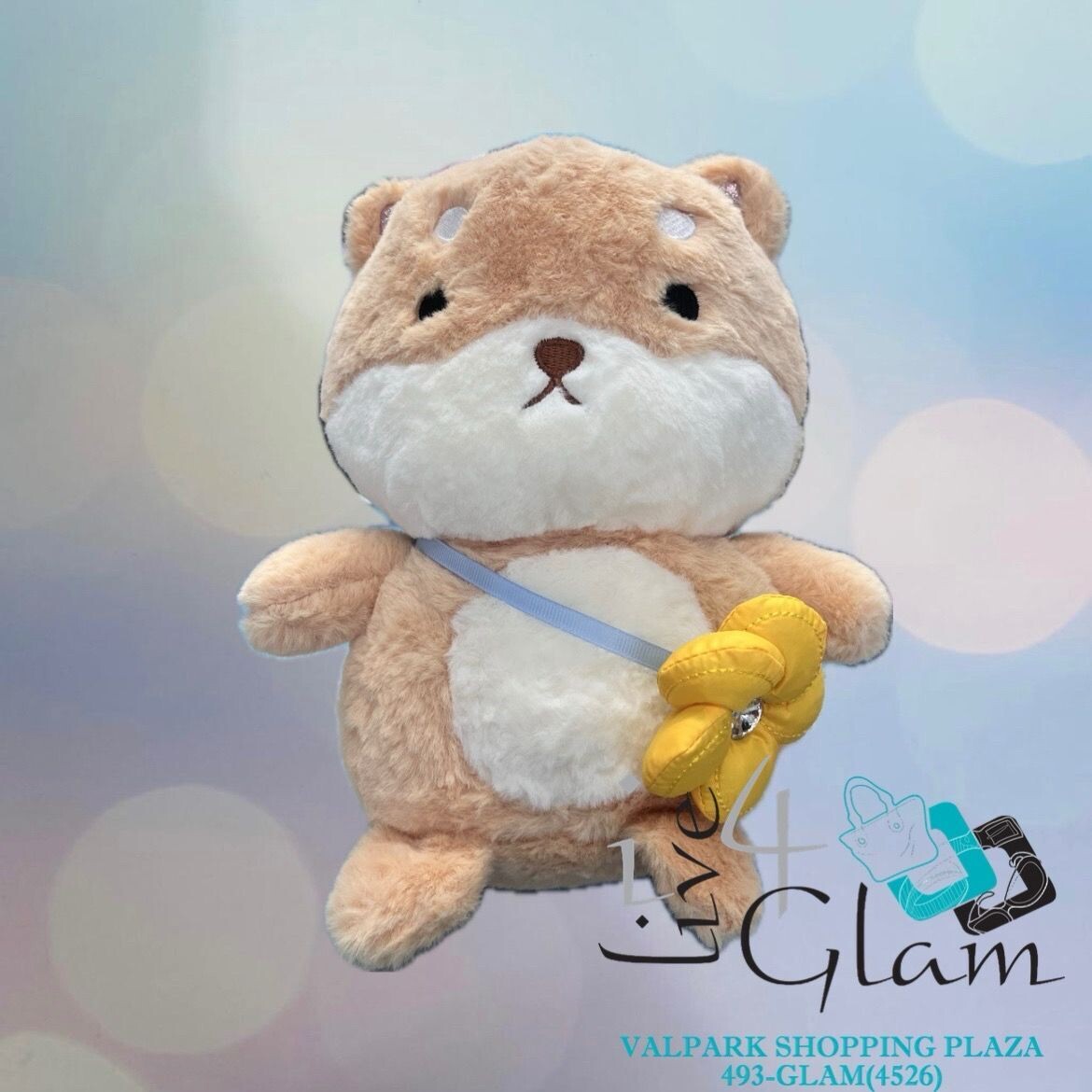 Plush Animal Bear with Flower