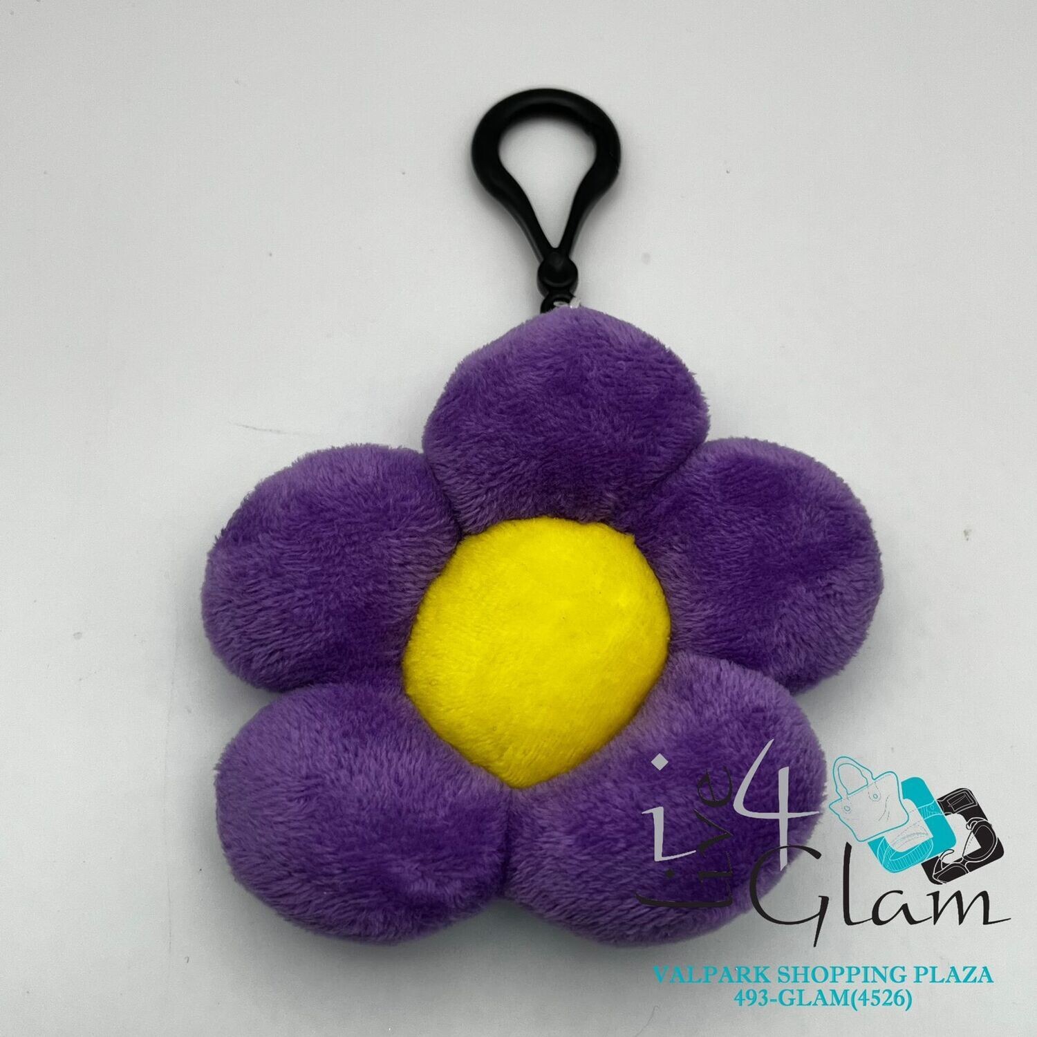Plush Purple Flower Keychain