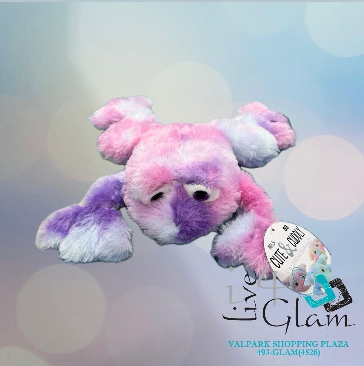 Plush Huggables Cute &amp; Cuddly Tie Dye Frog
