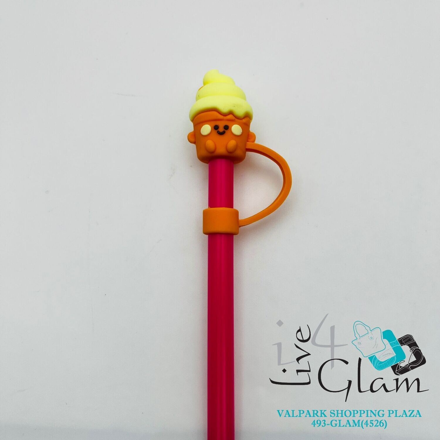 Ice Cream Straw Cover w Straw