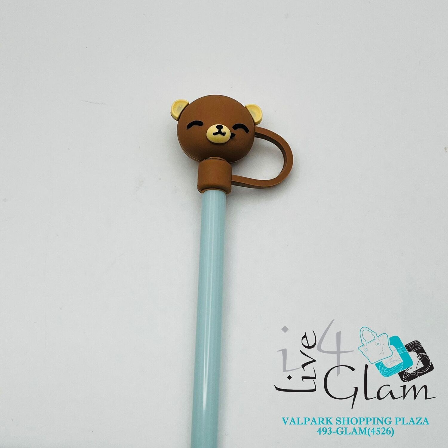 Brown Bear Straw Cover w Straw