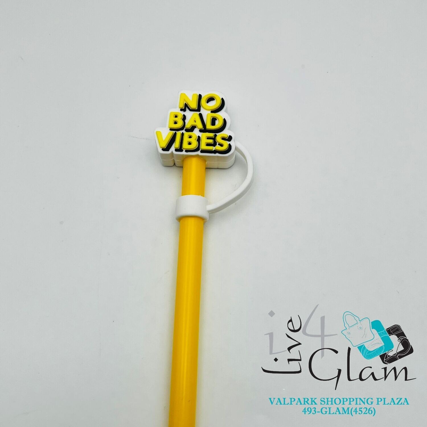 No Bad Vibes Straw Cover w Straw