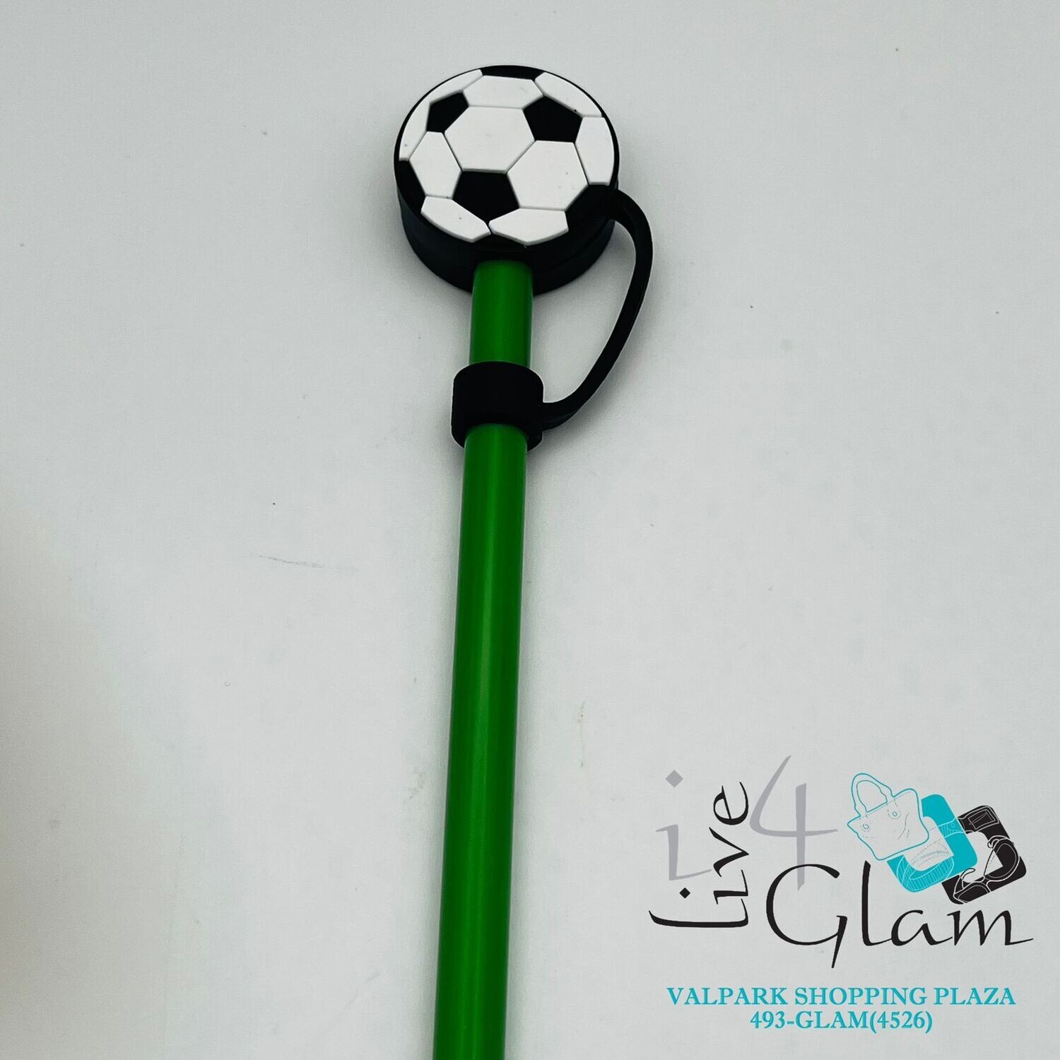 Soccer Ball Straw Cover w Straw