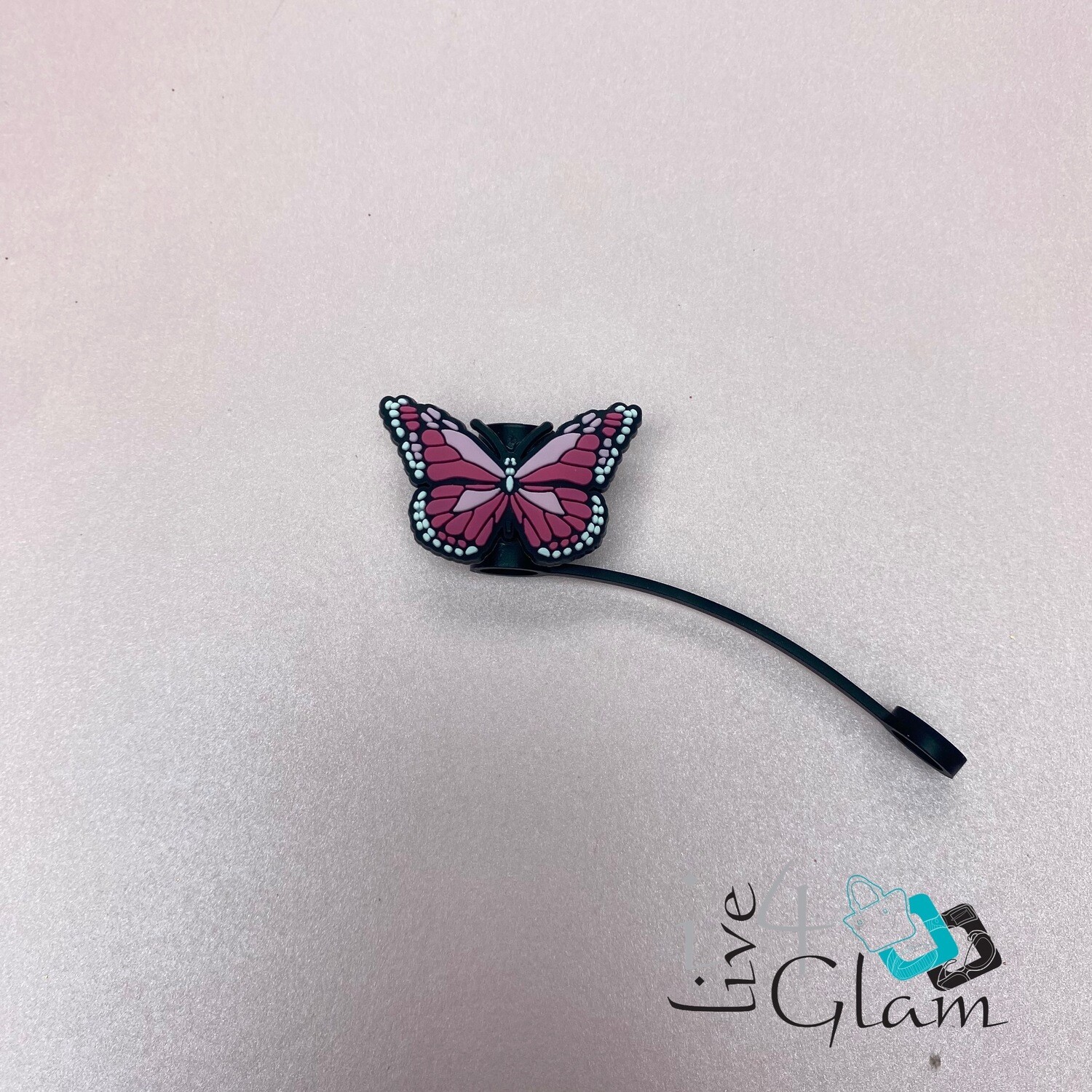 Pink Straw Cover Butterfly