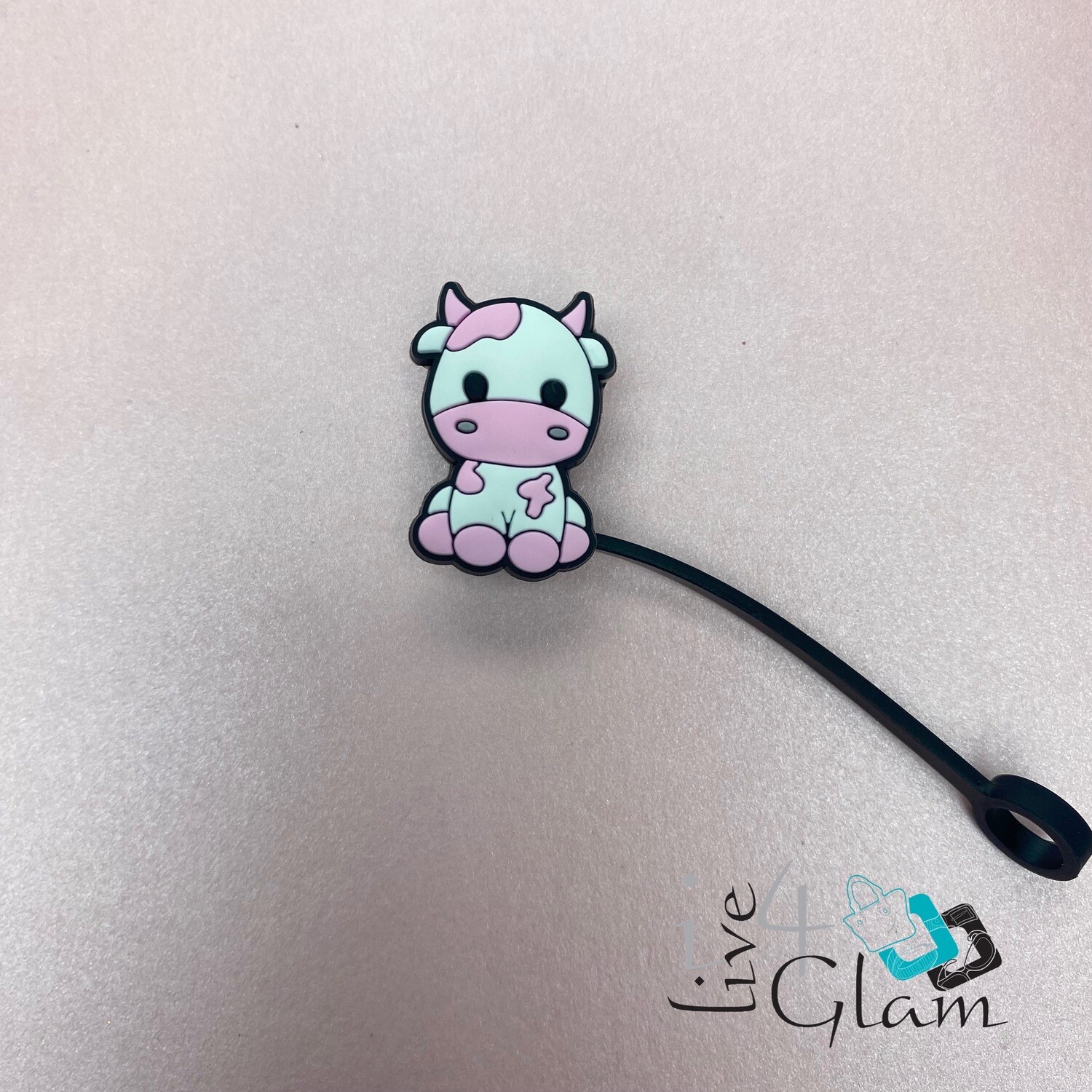 Pink Straw Cover Cow