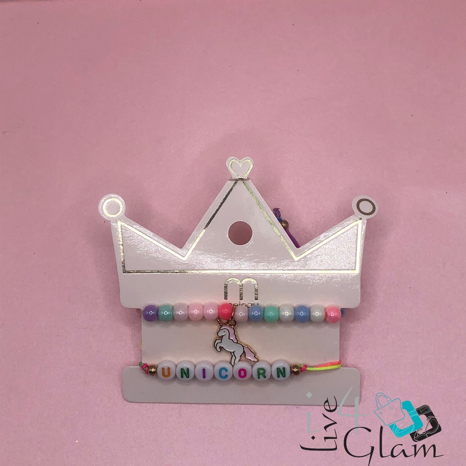 Beaded Unicorn Charm Bracelet