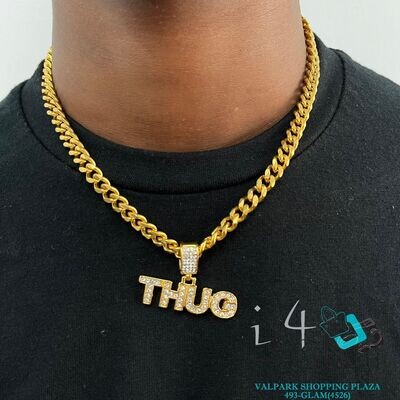 Stainless Steel Thug CZ Pendant