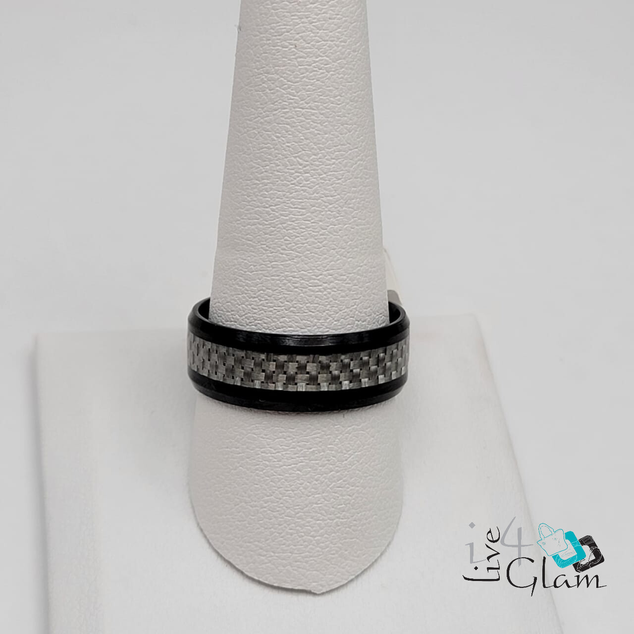 Stainless Steel Ring with Silver Stripe