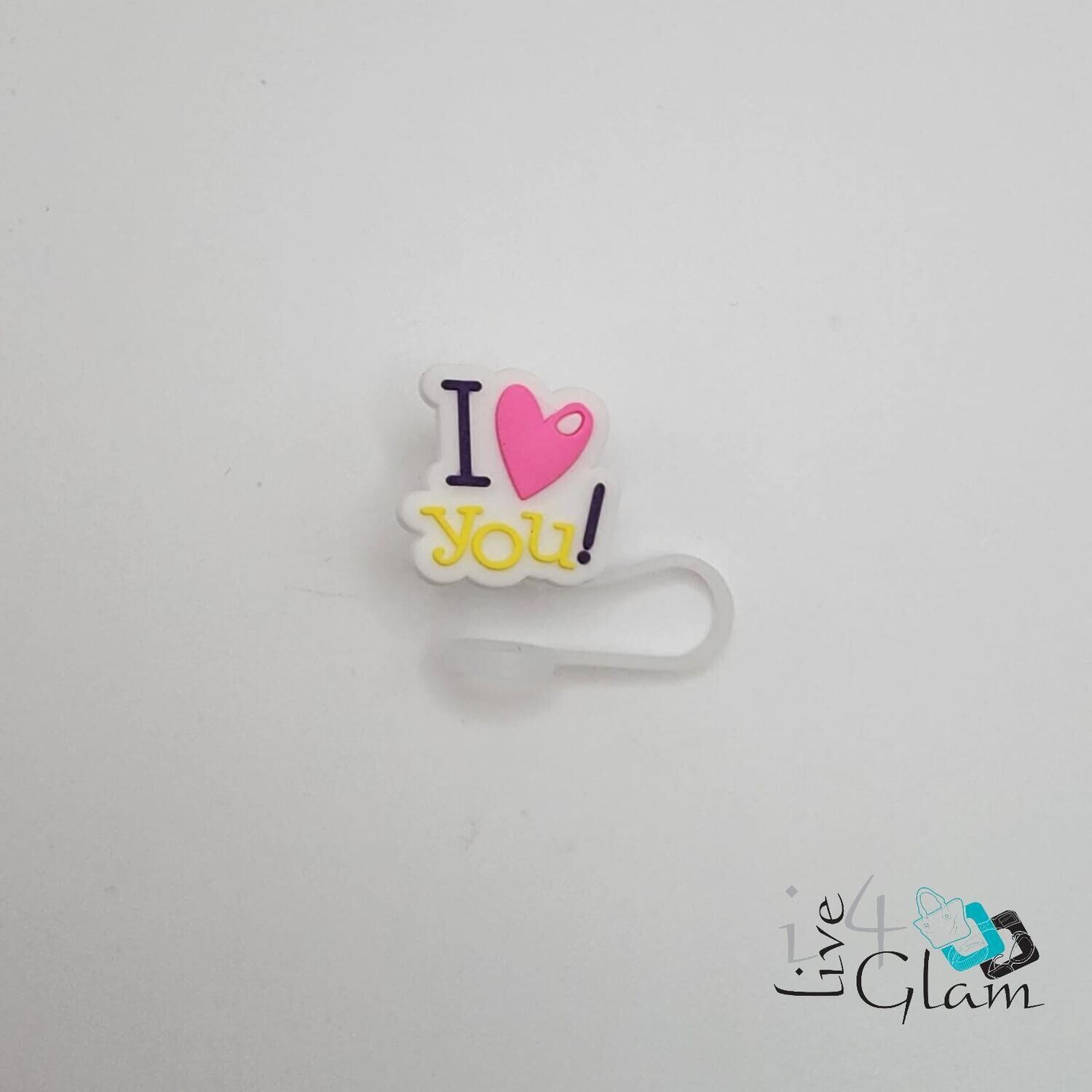 Valentine Straw Cover I Love You