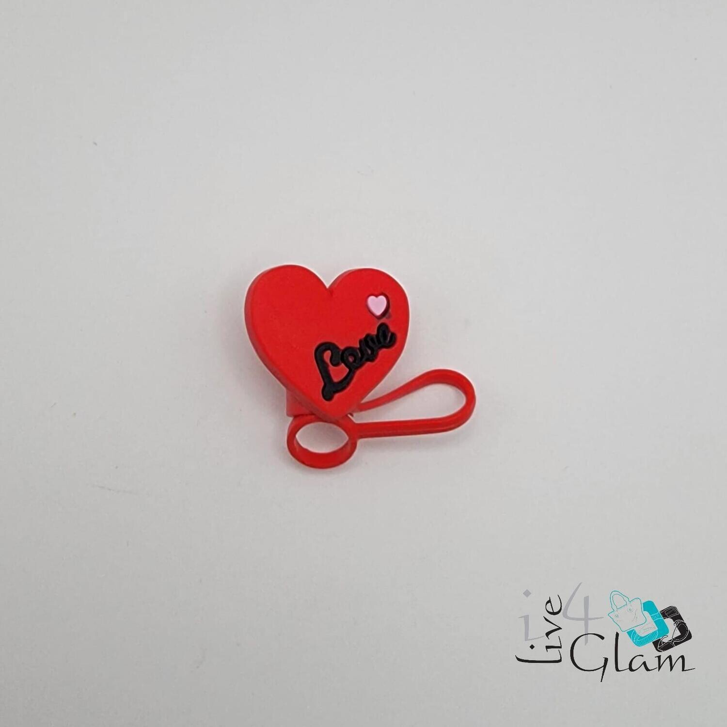 Valentine Straw Cover Heart w Love