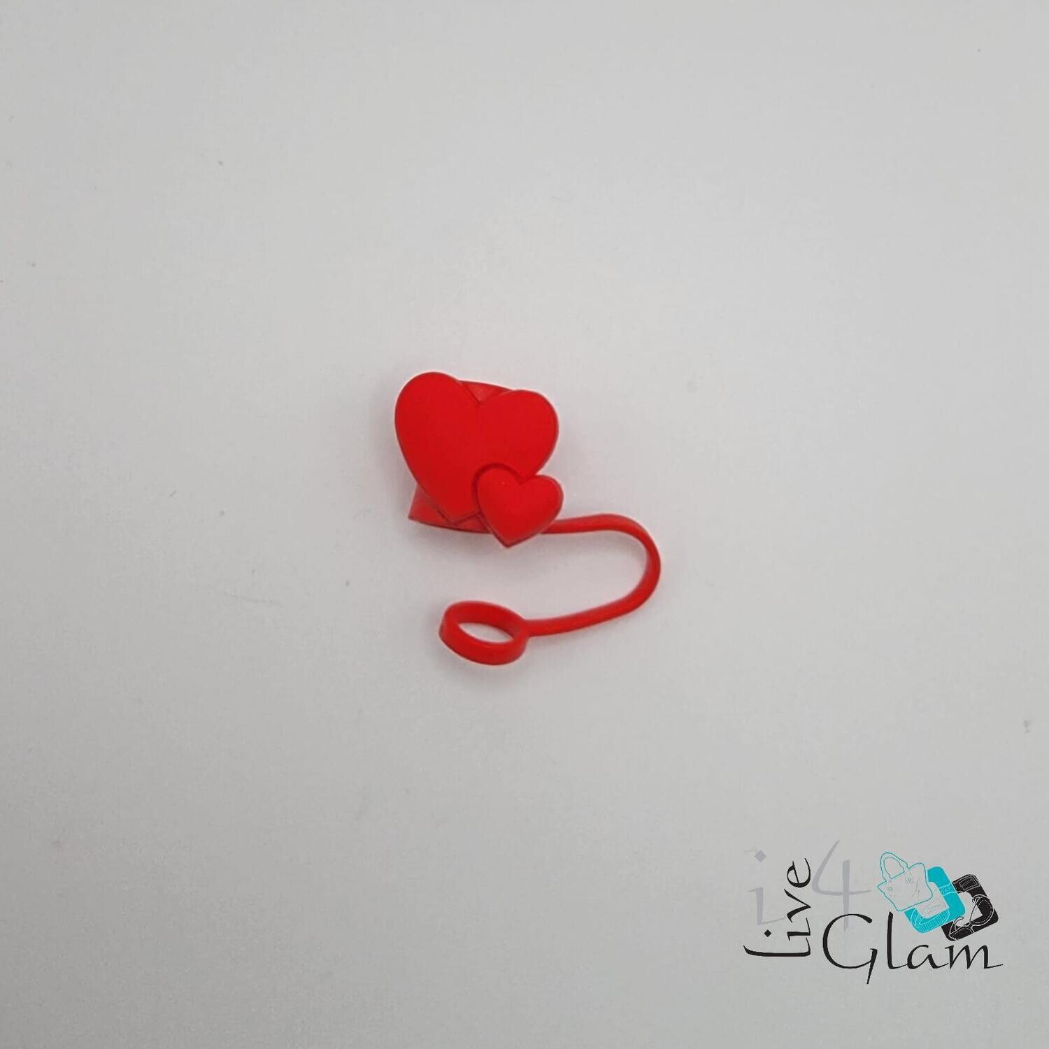 Valentine Straw Cover Double Heart