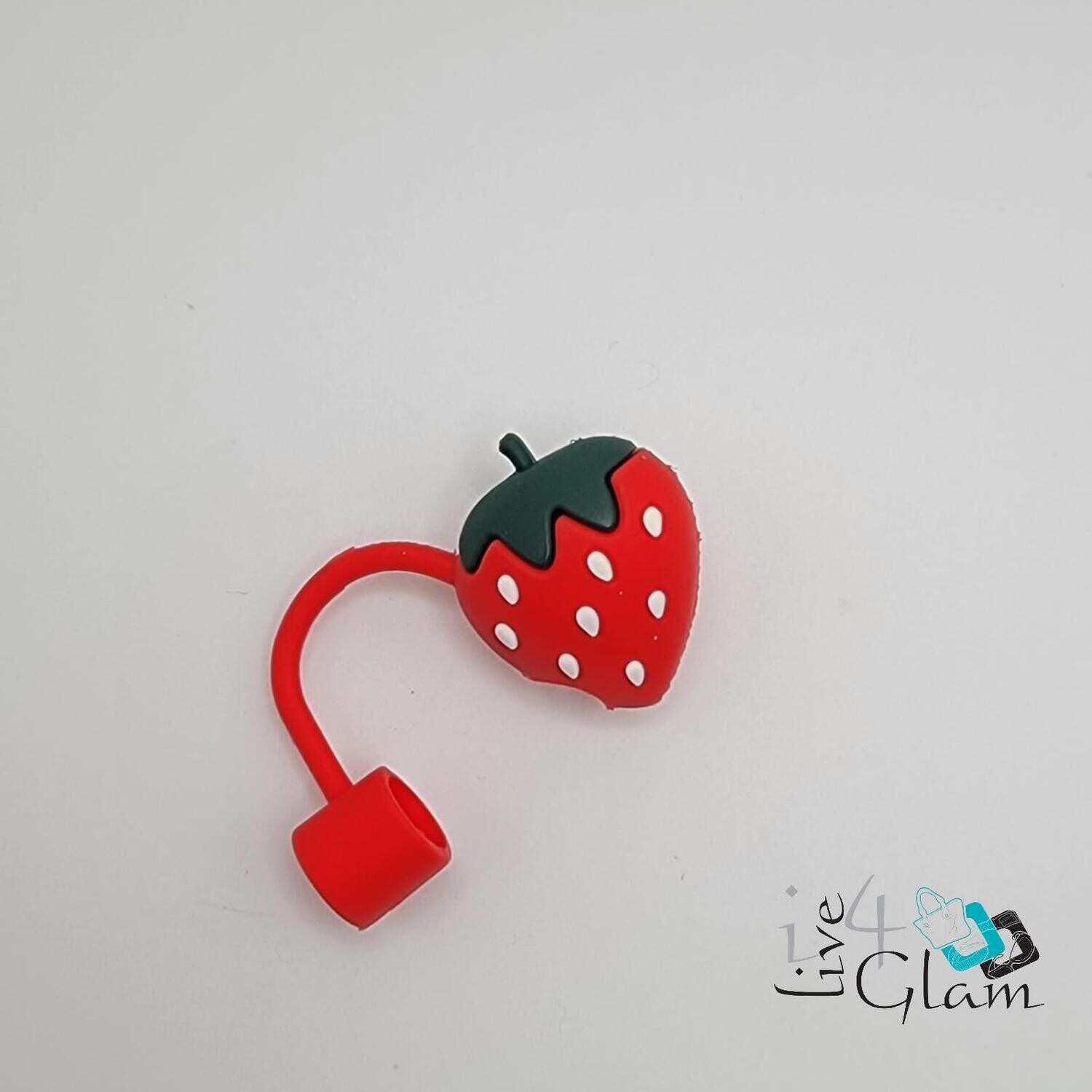 Red Strawberry Large Straw Cover