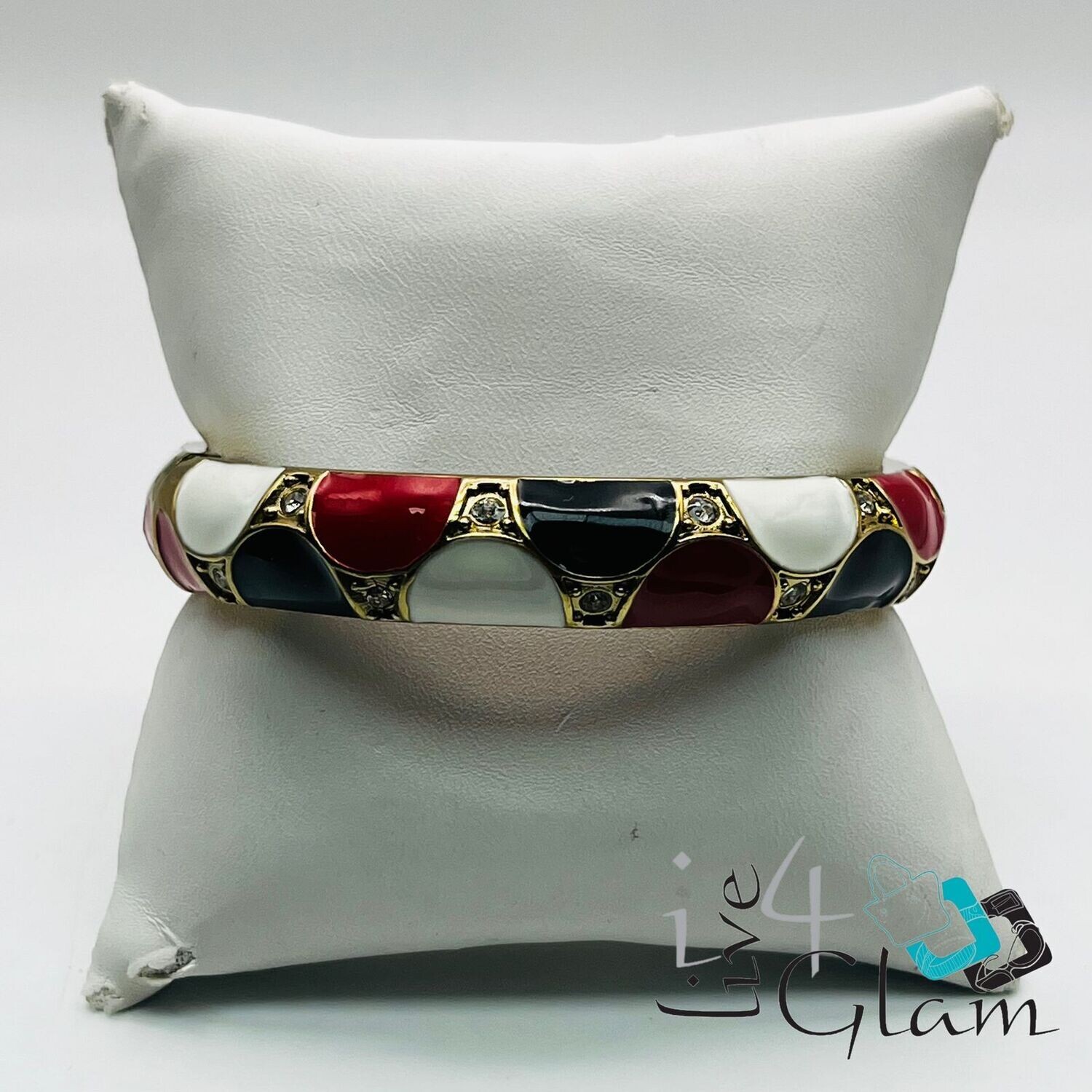 Trinidad and Tobago Red,White and Black Pattern Bangle