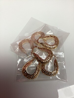 Gold Layered Greek Key Pattern Small Hoop