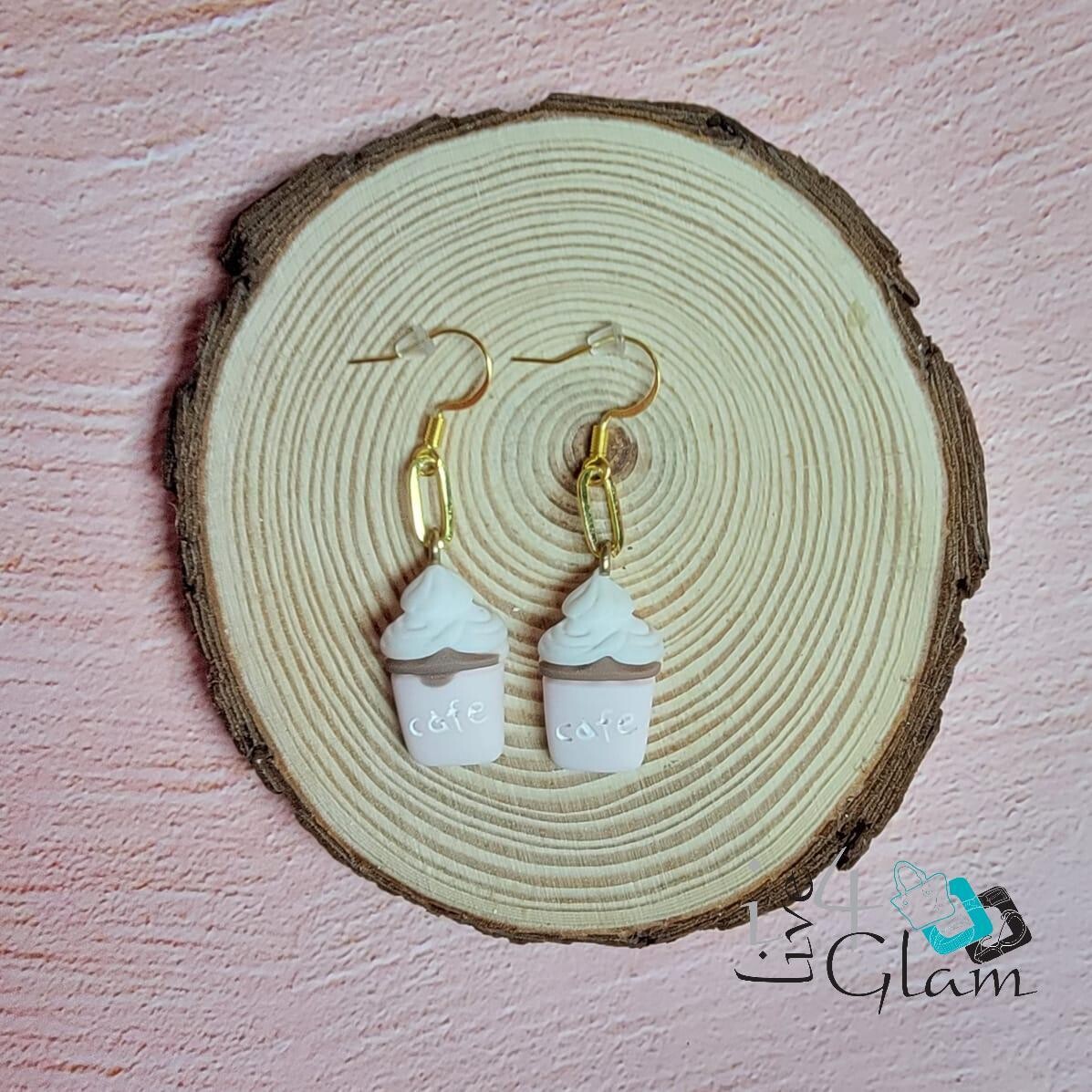 Hand Made Hanging Earring Coffee Pink